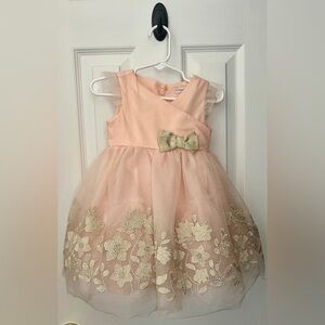 Catherine Malandrino baby girl formal dress in peach 12-18 months NWOT